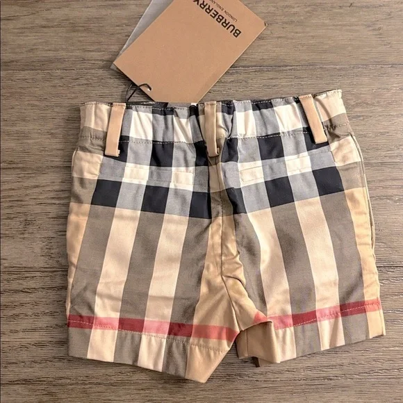 NWT [Burberry] Authentic Luxury Check Plaid Elastic Waist Shorts Toddler Sz 6M - Picture 7 of 13